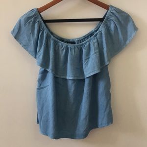 Street Envy off the shoulder chambray crop top